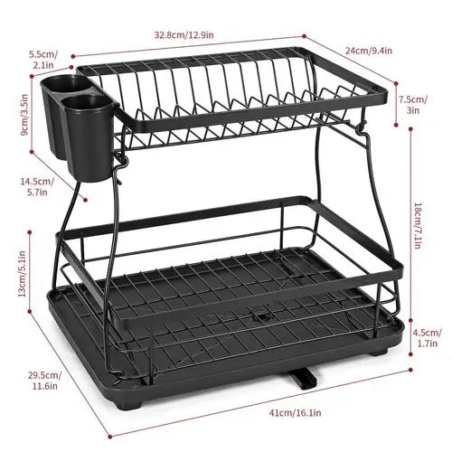 VINSANI BLACK DISH RACK 1010248 - My Store