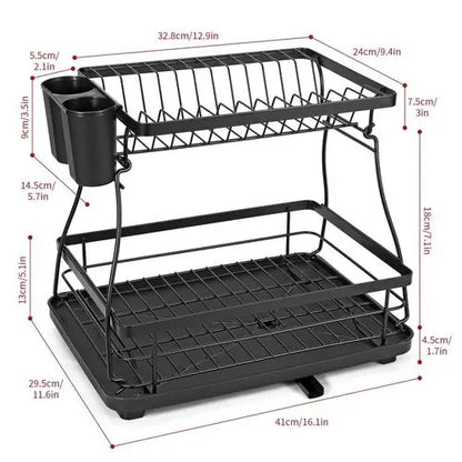 VINSANI BLACK DISH RACK 1010248 - My Store