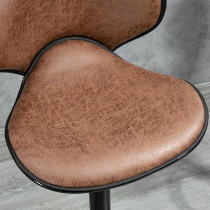 Vintage Bar Stool Set of 2 Microfiber Cloth Adjustable Height Armless Chairs - My Store